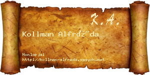 Kollman Alfréda névjegykártya